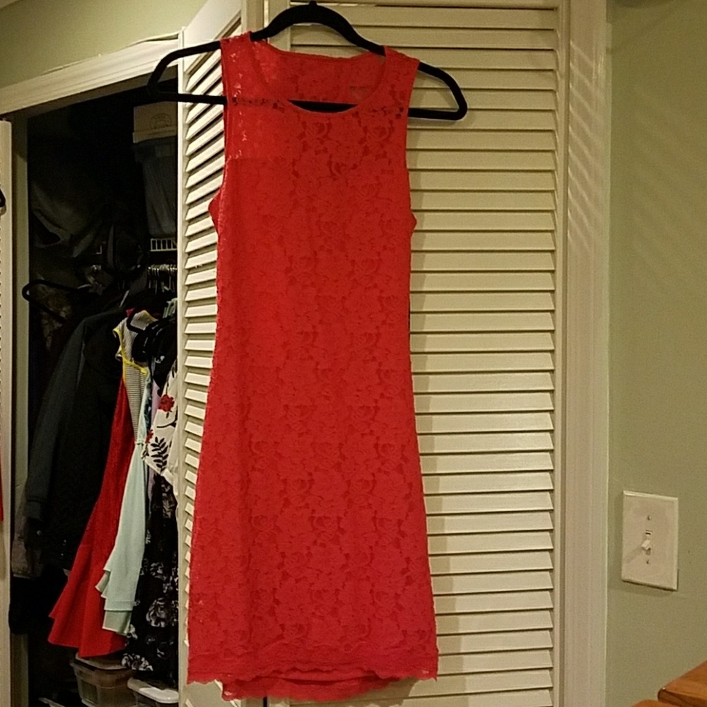 Pink floral fitted dress